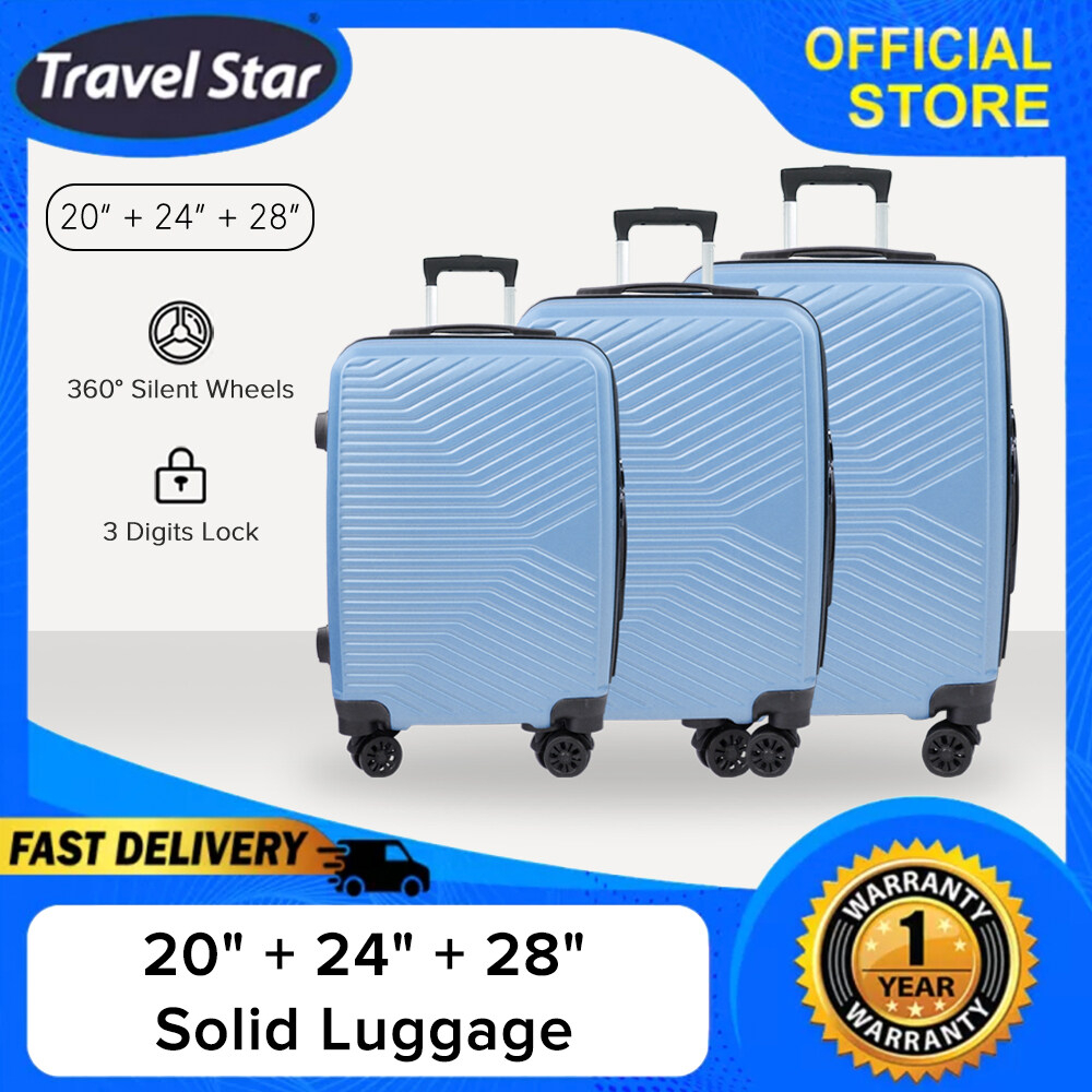 Travel Star TNL005 Hard Case 3 in 1 or 2 in 1 Luggage Bagasi Set 20+24+28 inches