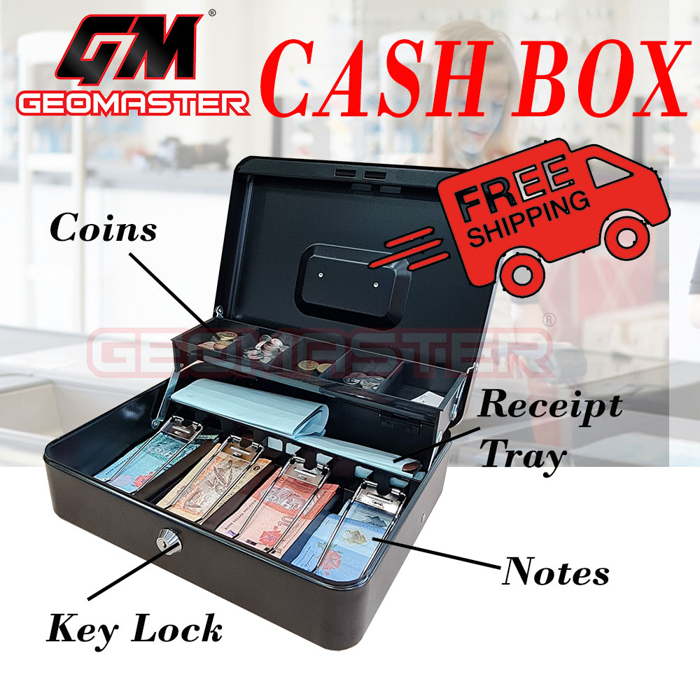 Geomaster Cash Box Cash Drawer Lock Petty Cash Box - Cashier Drawer Storage CB-30