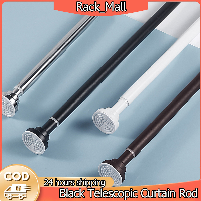 Adjustable Curtain Rod Stainless Steel Telescopic Rod Cloth Rail Anti-slip Shower Curtain Pole Punch-free