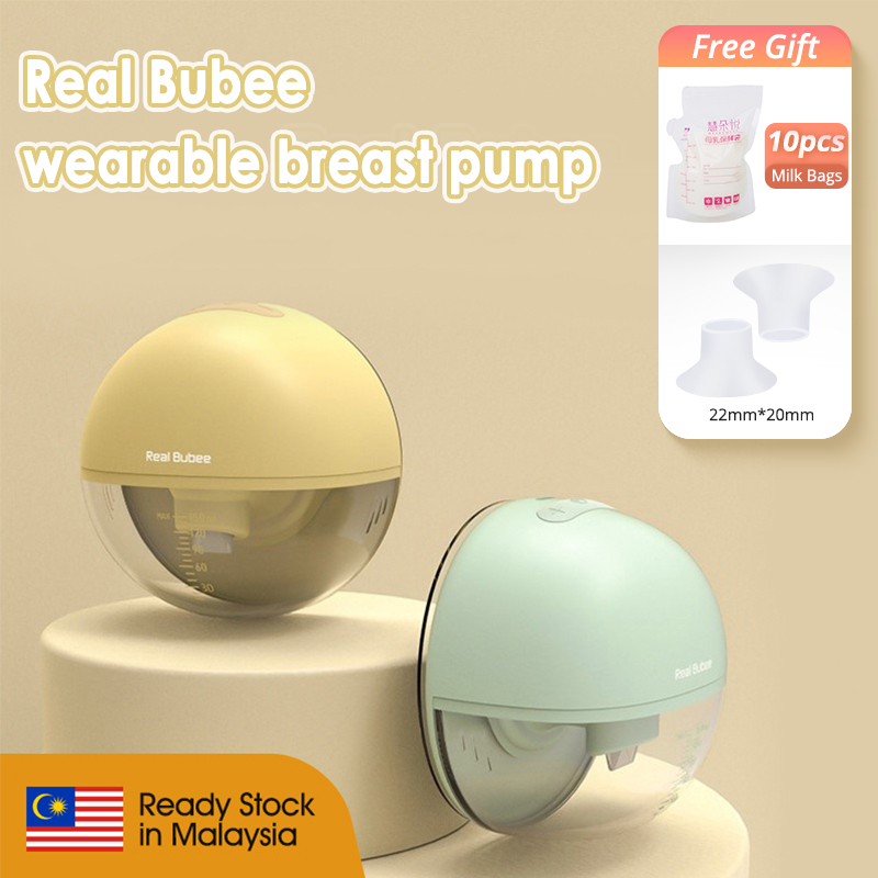 Electric Hands Free Breast Pump Real bubee Rechargeable Wearable Breast Pump HandFree Pam Susu 150ML Flange Insert 20/22/26mm