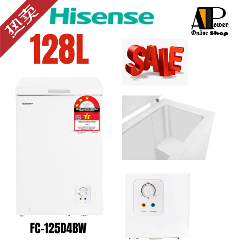 (FREE SHIPPING) Hisense Chest Freezer Mini Deep Freezer (128L) [3-STAR ENERGY SAVING]