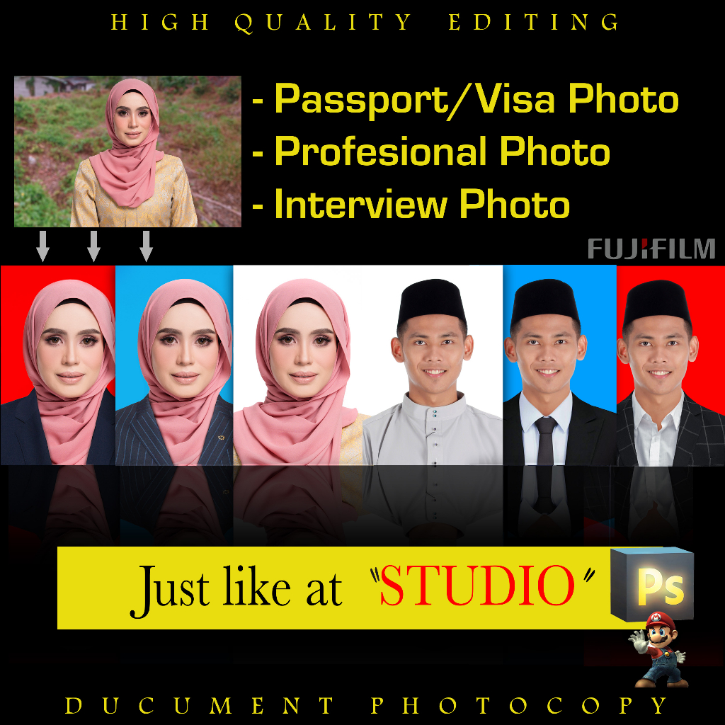 Passport Photo Editing and Printing (High Quality)