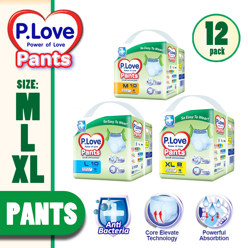 P.Love Adult Pants - L10 / M10 / XL8 (12 Packs)