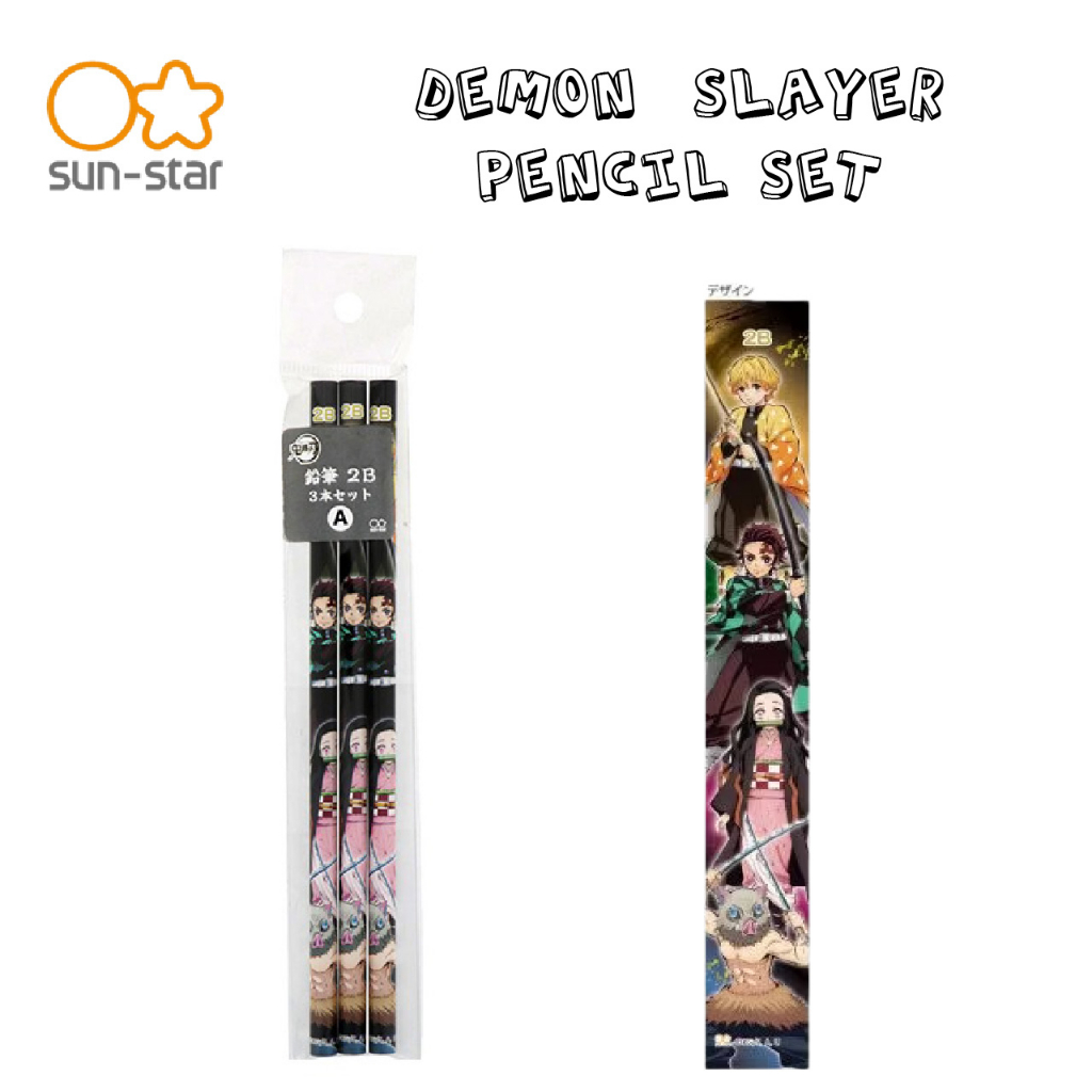 Sun-Star Stationery Demon Slayer 3 in 1 Pencil Set (2023)