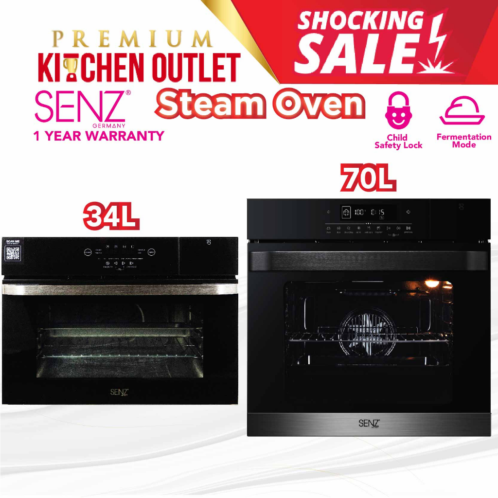 Senz 70L All in 1 FlexiSteam Pro intelClean Oven SZ-SOV70108 | 34L Fully Digital Steam Oven SZ-SOV3412