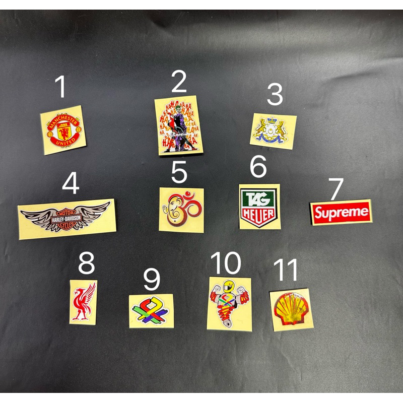 Sticker Reflective [MU/LIVERPOOL/JOKER/HARLEY-DAVIDSON/TAG HEUER/SUPREME/Hindu God Ganesha/Shell]Size Kecil