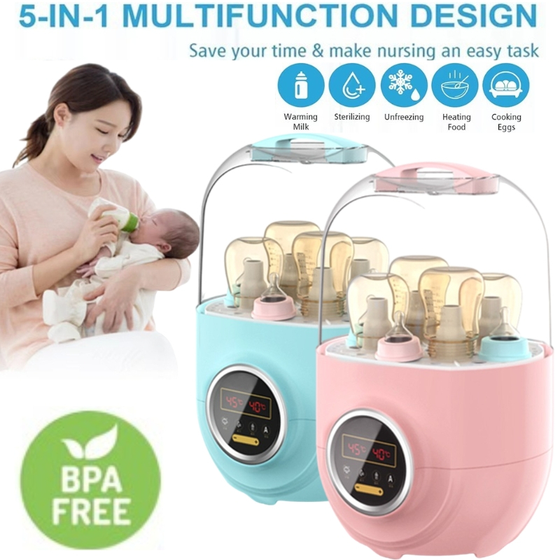 5 In1 Baby Bottle Sterilizer And Dryer Multifunctional Large Capacity Milk Warmer Steam Auto Shut-Off Bottle Baby Steamer LED Smart Sterilizer