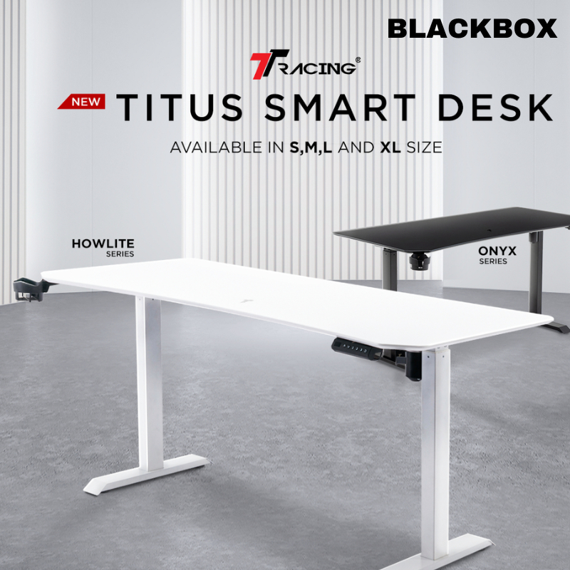 TTRacing Titus Howlite Smart Desk Gaming Table Study Working Height Adjustable Motorised Meja