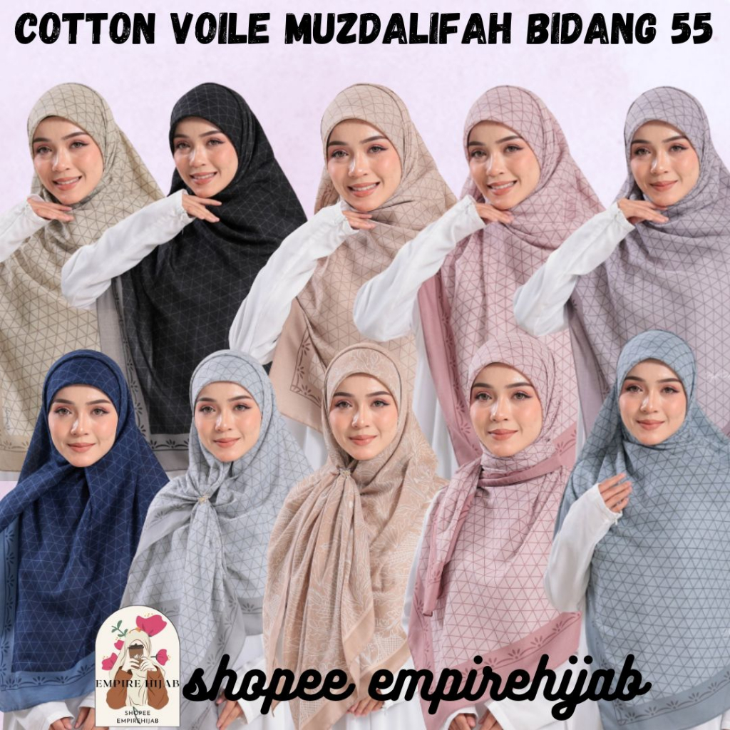 FAST SHIPPING HIJAB GALERIA BAWAL COTTON VOILE MUZDALIFAH BIDANG 55