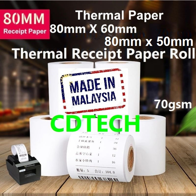 Thermal Receipt Paper roll 80mm x 60mm 80x50mm 80x60 70gsm POS thermal paper roll 80mm x60mm Receipt Cash Register Paper