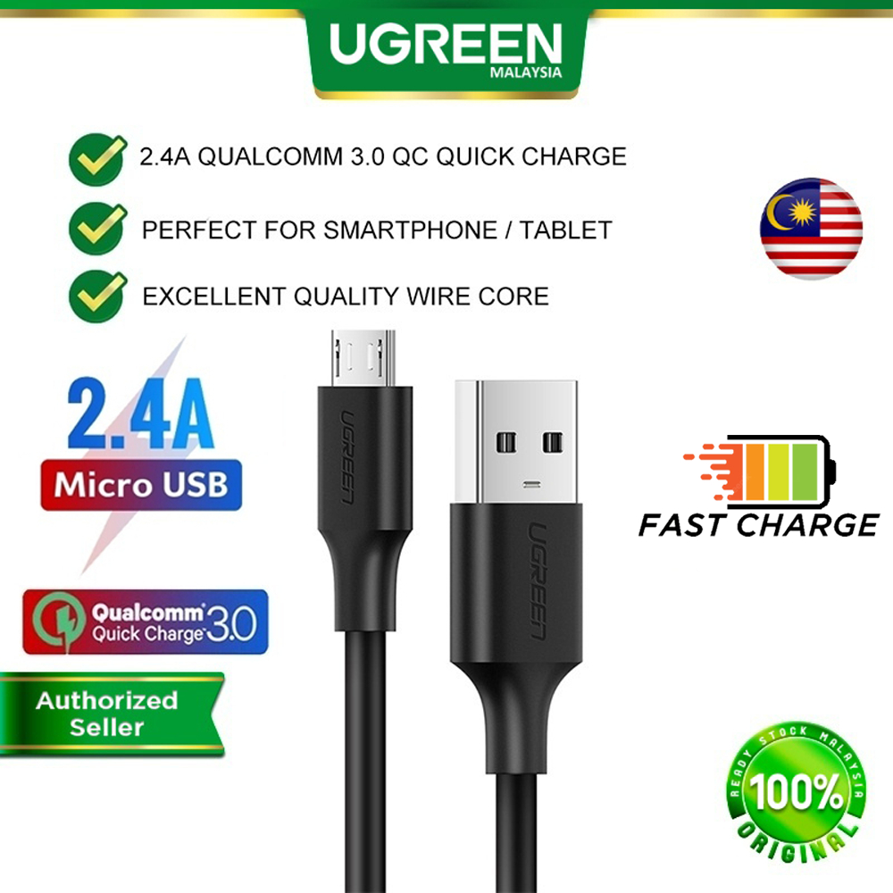 UGREEN USB A To Micro USB Cable 2.4A Qualcomm 3.0 QC Quick Charge Fast Charge 480Gbps Data Transfer Realme