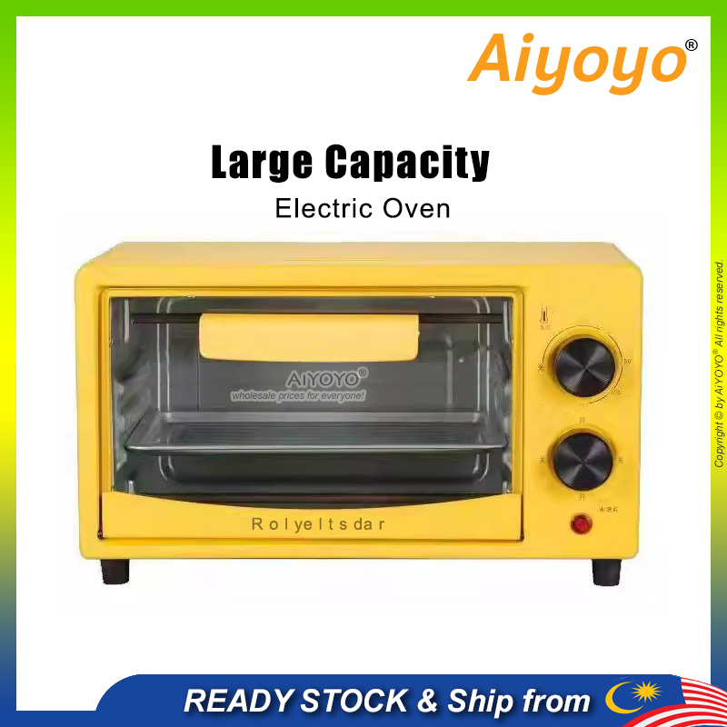 12L Electric Oven Toaster Oven Baking Oven Bread Cooker Grill Cooking Egg Tart Roasting Timing Bakeware