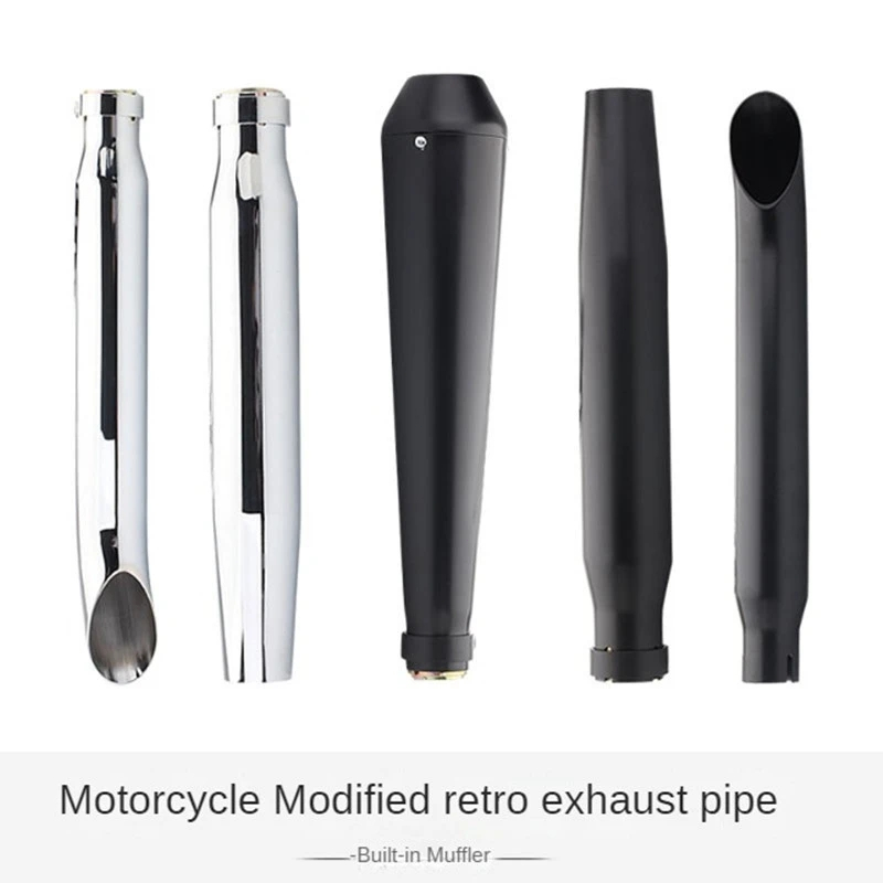 Universal Motorcycle Exhaust Muffler Pipe Tip Retro Vintage Rear Pipe Tube Exhause Silencer For Harley Bobber Cafe Racer