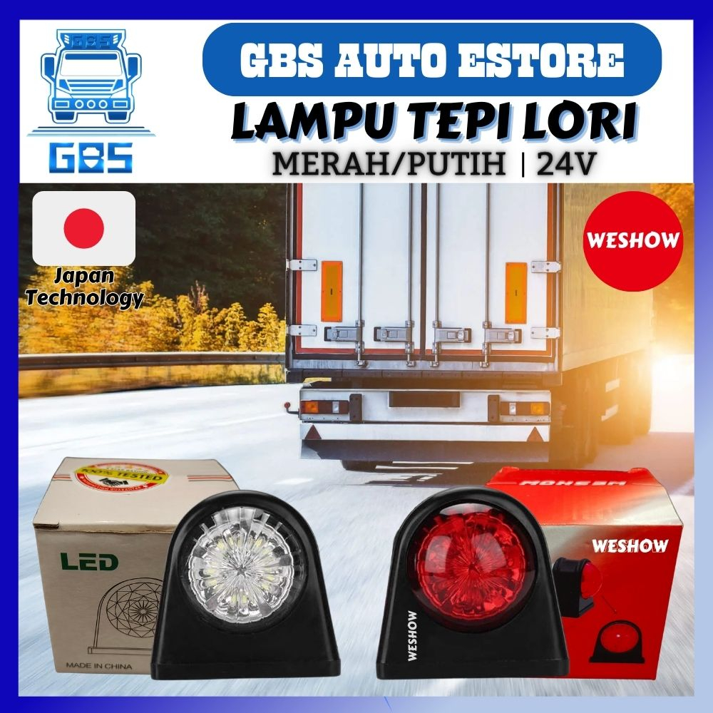 GBS Truck/Lori LED Side Lamp 24V Red White Side Marker Signal Light 110-30600-30