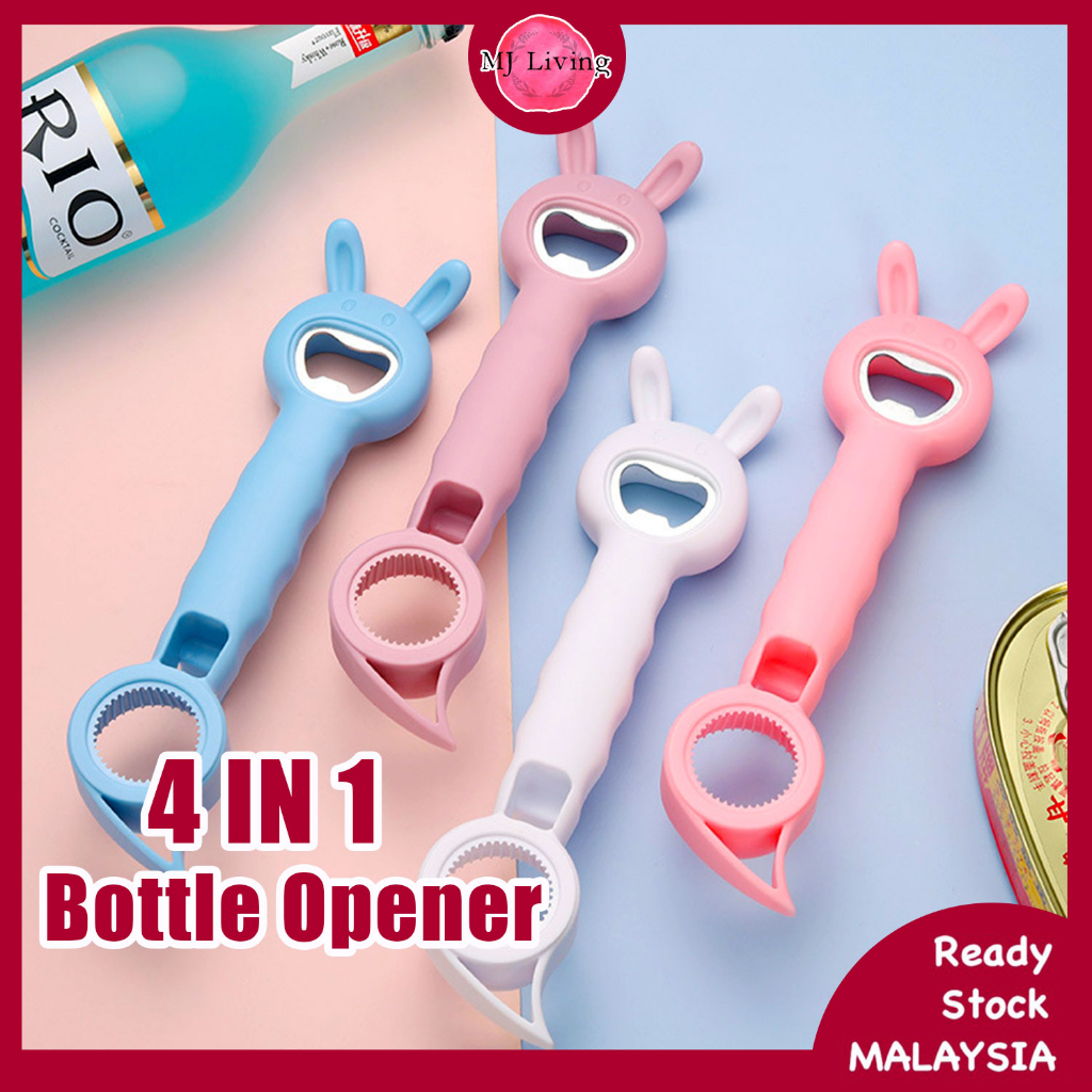 4 In 1 MultiFunction Bottle Can Opener Corkscrew Jars Opener Kitchenware Pembuka Makanan Tin Crown Cap 多功能开瓶器