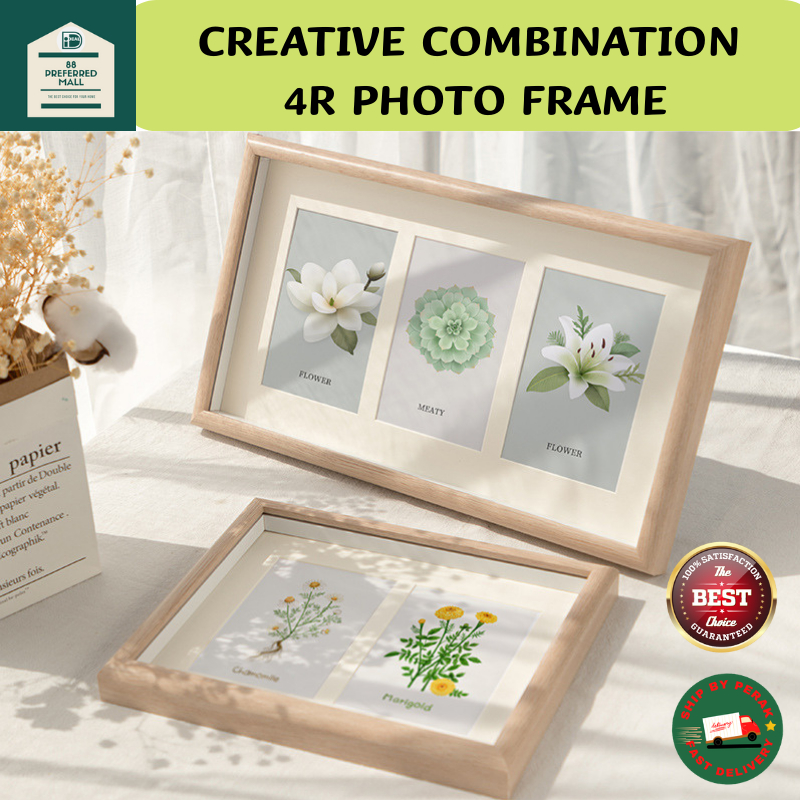 Creative Combination Photo Frame Wedding Couple Children 6 inch (4R) Commemorative Frame Triptych Picture Frame