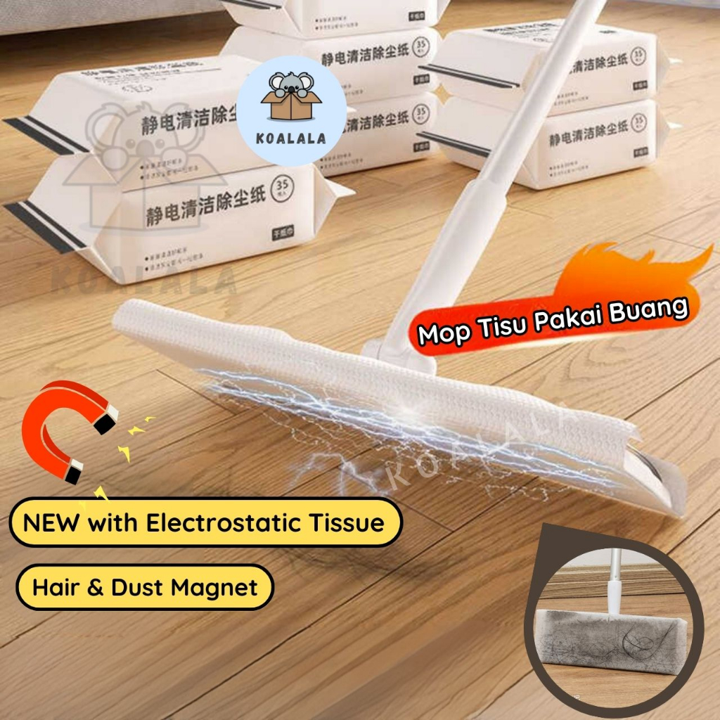 Electrostatic Flat Mop Tisu Pengelap Lantai Mop Tisu Dust Removal Paper Disposable Wet Tissue 静电拖把