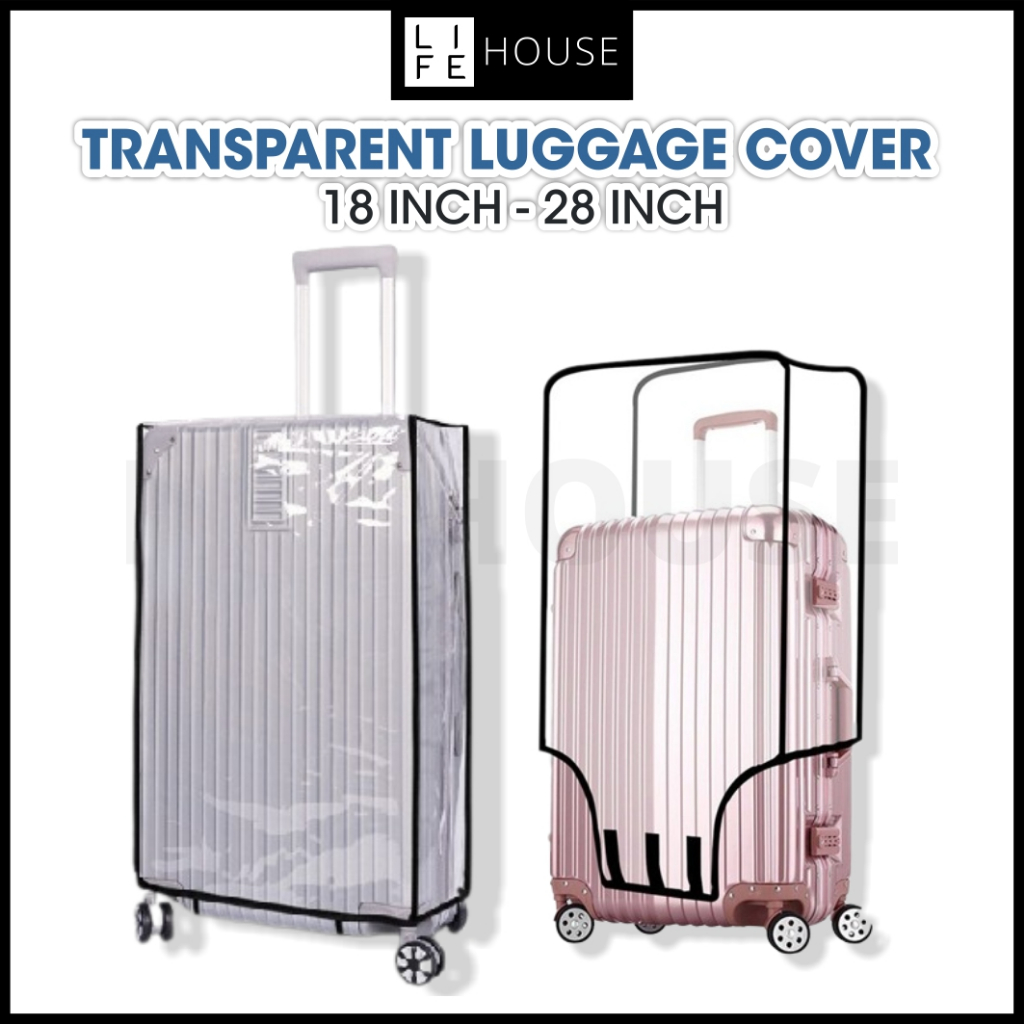 Transparent Luggage Cover Protector (18"-28") Sarung Beg Luggage Travel Cover Waterproof Cover Luggage Usable Suitcase