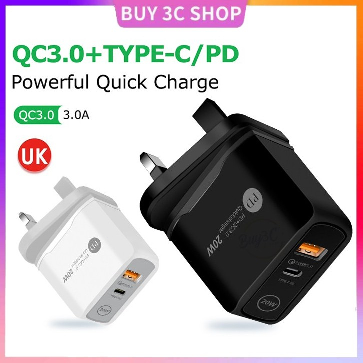 20W Power Adapter USB-C Cable QC Fast Charger Travel Charging Adapter Plug For ios 13 12 11 pro Max pad 7 8 充电头 充电器