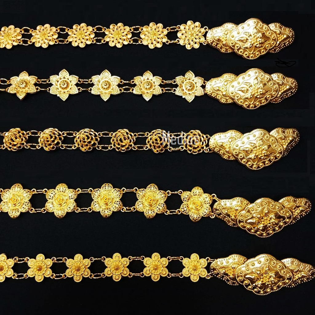 [Ship From KL] Premium Besi Berat Gold Traditional Sarong Belt Antique Dress Jewelry Pattern Tali Pinggan Sarong Songket