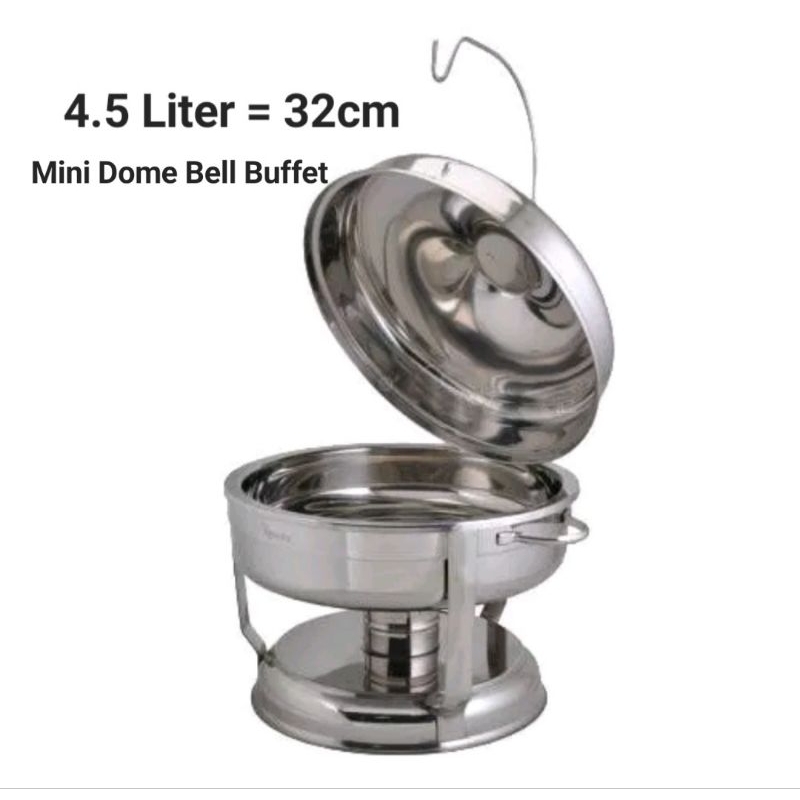 Chafing Dish 4.5L Golden Bell Dome Hanging Buffet Catering Set Kecil