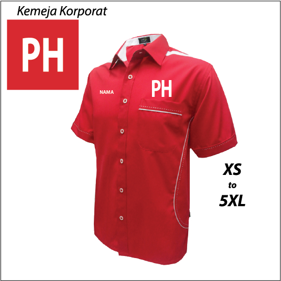 PH Pakatan Harapan Baju Kemeja Korporat Politik Merah Corporate Uniform Red Logo PH