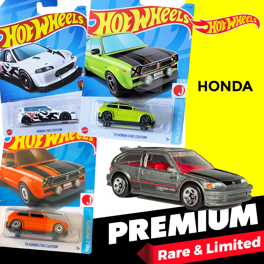 Original Mattel HOT WHEELS Murah Honda Series Cars 1:64 Diecast Racing Car Toy Collectibles Civic Si EG Type R EF CR-X