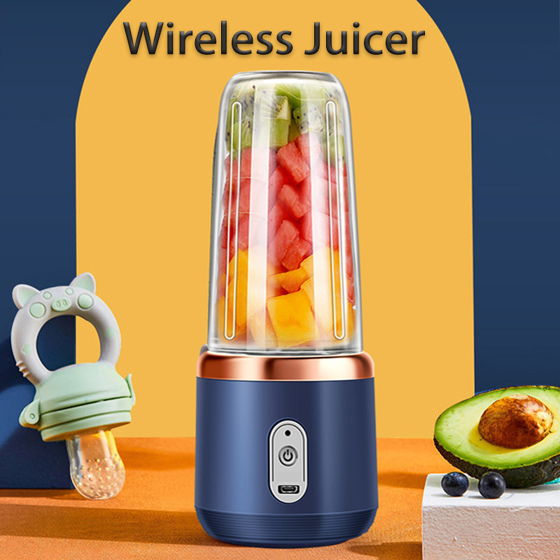 Portable Juice Blender Mini 6 Blades Electric Juicer Cup Wireless Juicer Blender Fruit Mix Blender