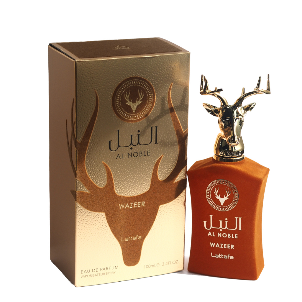 "Lattafa Wazeer al Noble Perfume 100ML a fruity-woody, powdery fragrance for women and men. "