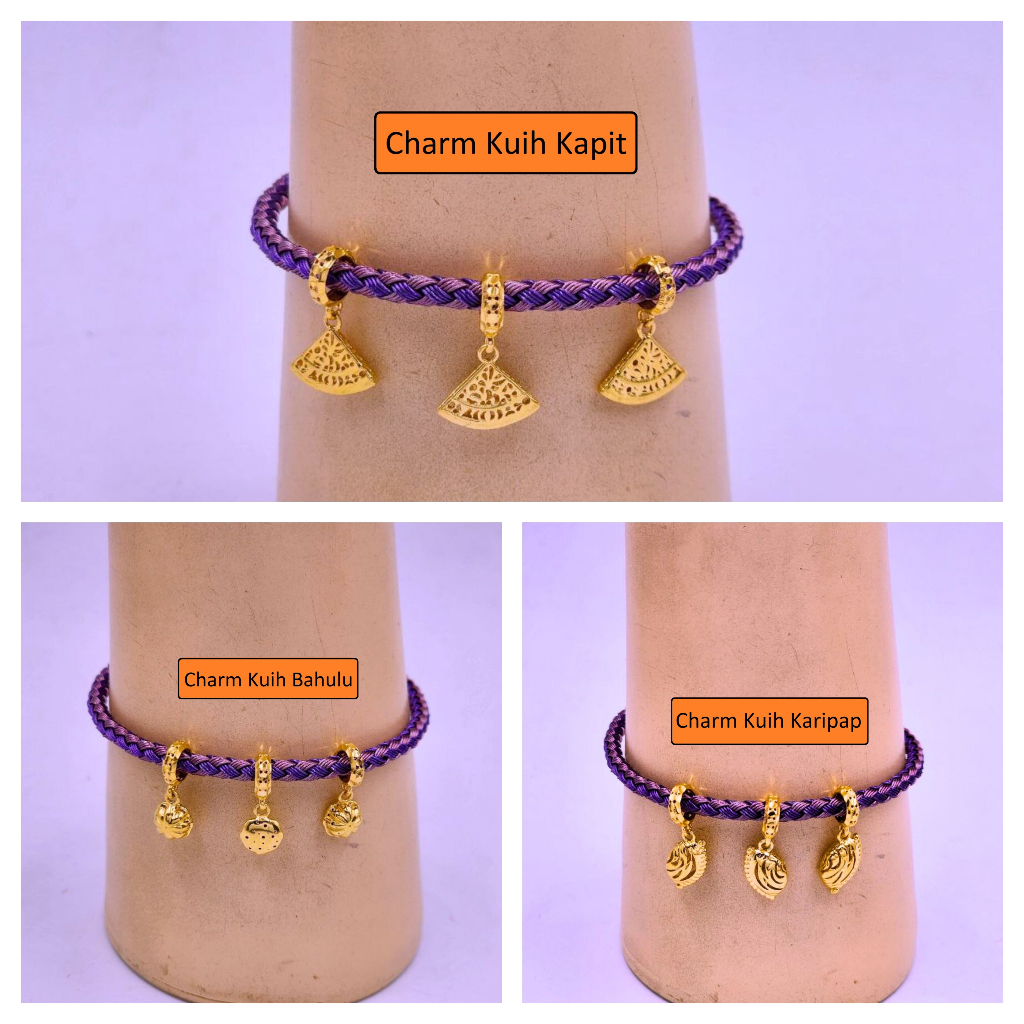 CHARM MASDORA 916 KUIH TRADISIONAL MALAYSIA EMAS 916 BEAD EMAS 916 ORIGINAL EMAS 916 TULEN  LOKET EMAS 916