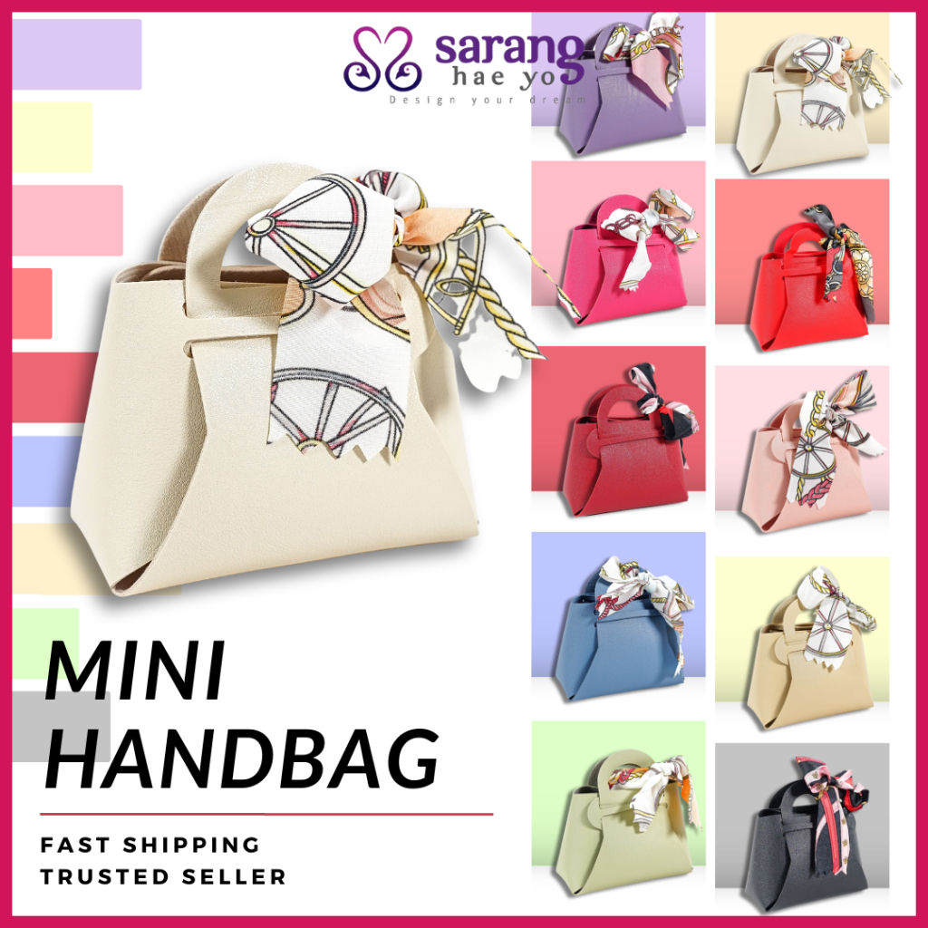 Door Gift Mini Bag Wedding Doorgift VIP Colourful Cute Mini Handbag Beg Makeup Kecil Goodies Cookies Bag Twilly| GSV-414