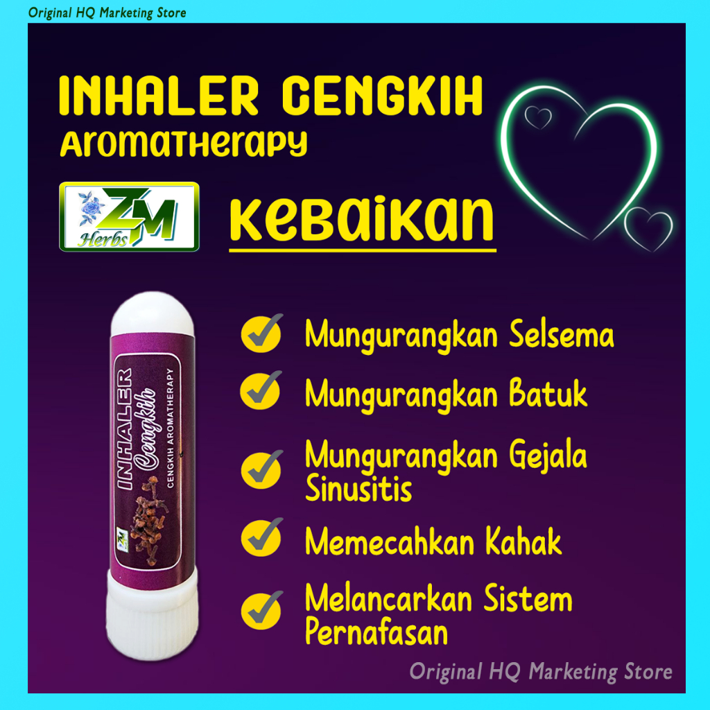 CENGKIH INHALER ZM ORIGINAL - Minyak Cengkih Oil Aromatherapi Baby - Selsema Batuk Resdung Kahak