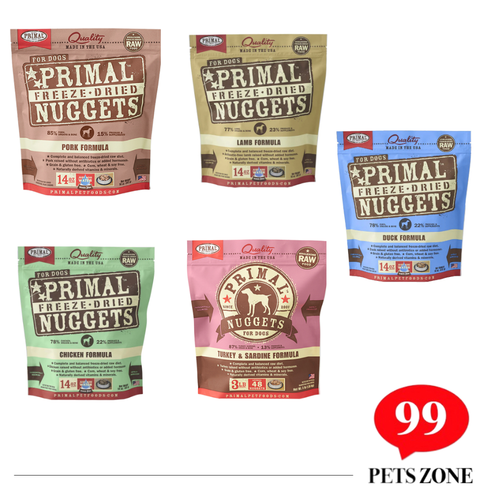 Primal Freeze Dried Nugget Food 396g Turkey & Sardine PGMall