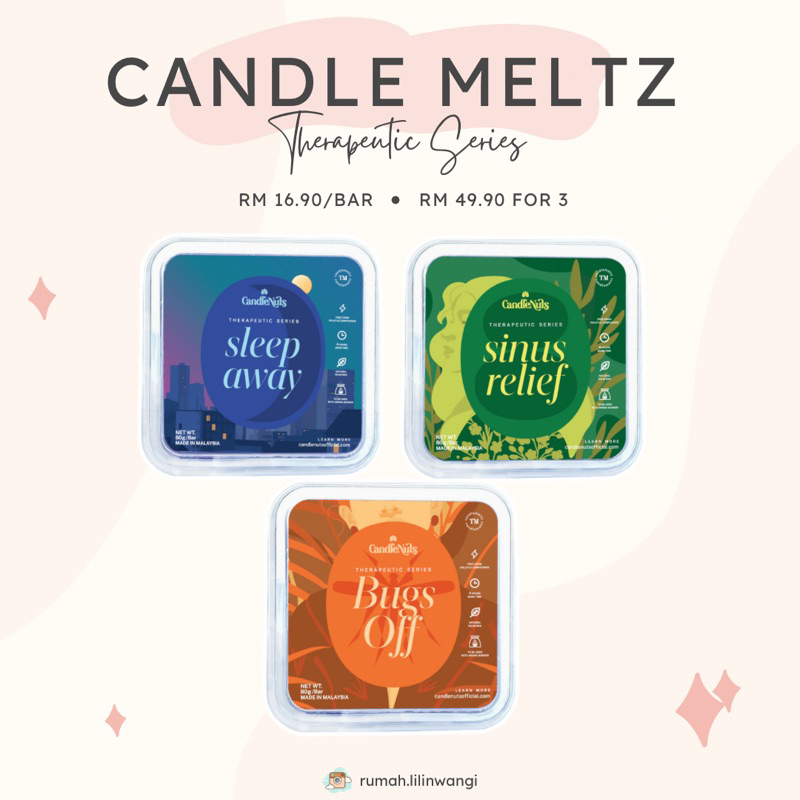 Candlenutsbynadia - THERAPEUTIC CANDLE MELTZ BAR (AROMA THERAPY / LILIN WANGI / LILIN TERAPI)