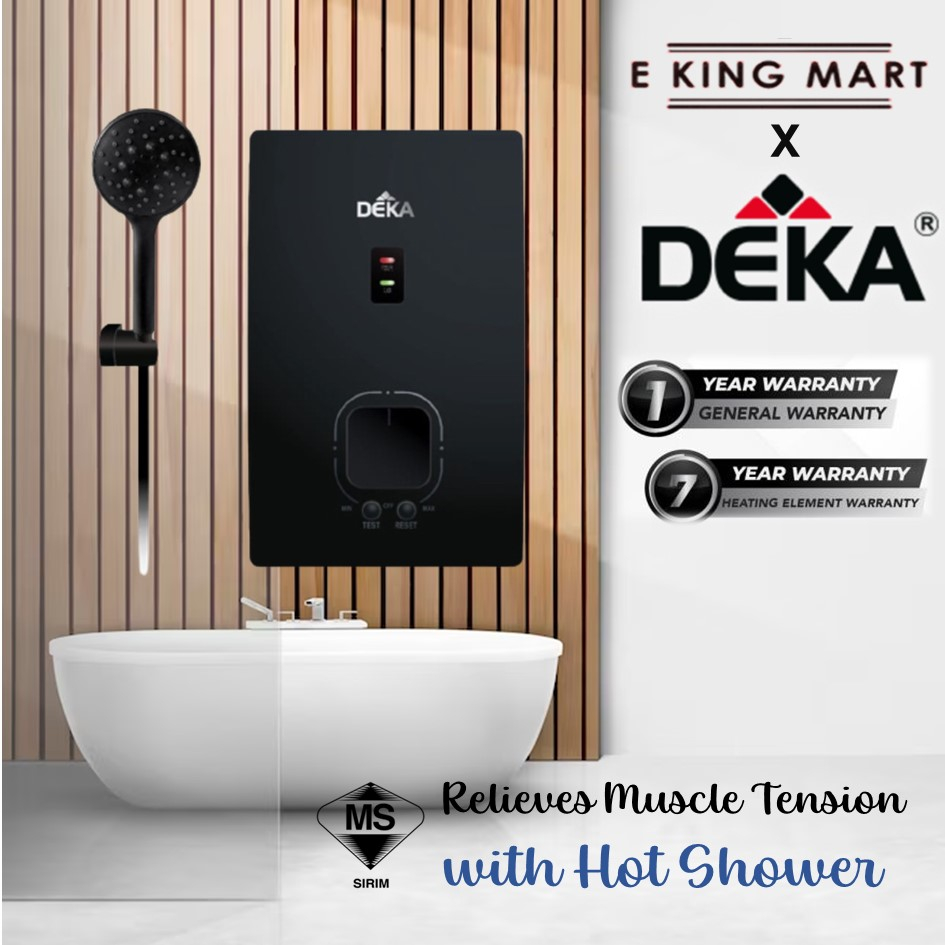 DEKA Water Heater No Pump instant water heater PREMIO pemandi panas Matt Black 5 Way Massage Shower Air Panas