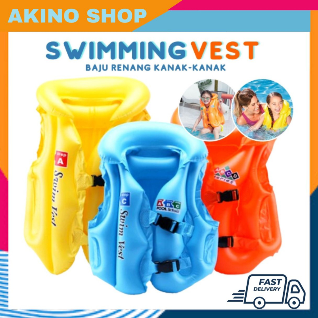 ABC Children Baby Inflatable Swimming Vest Safety Life Jacket Jaket Renang Pelampung Baju Pelampung Budak