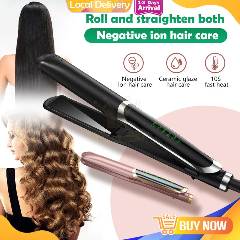 Hair Straightener 直發棒 2 in 1 Hair Styling Infrared Iron Curler Hair Straight 夾板 Hair Curler and Straightener