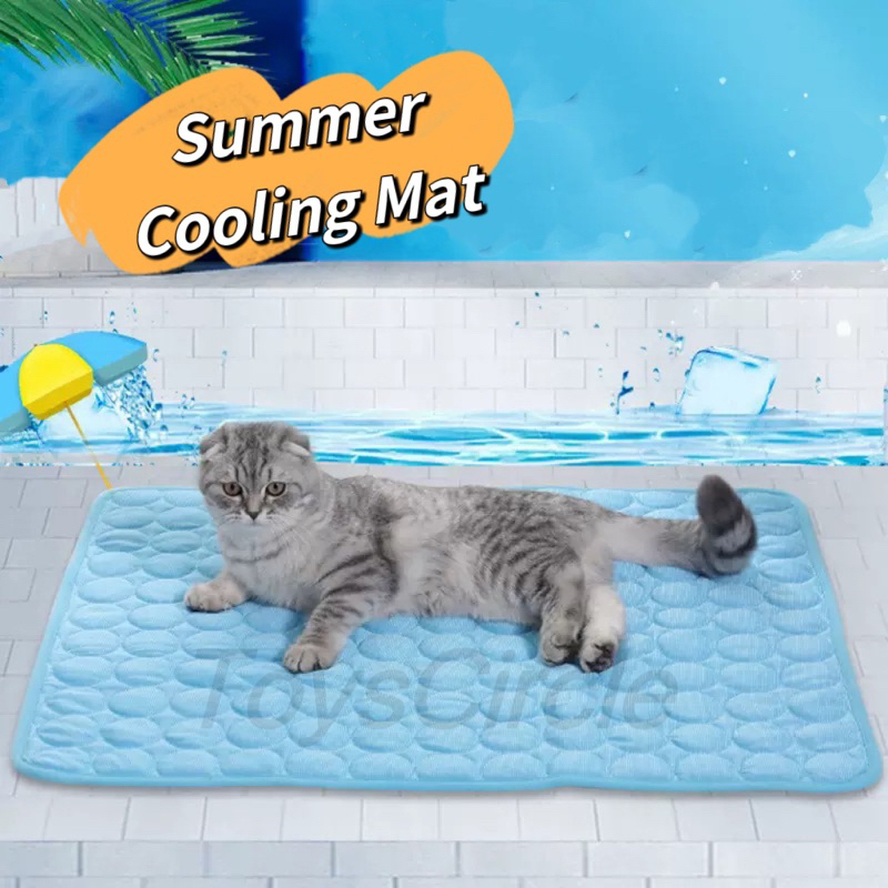 ❤️READY STOCK❤️Dog Cat Summer Cooling Mat Dog Cat Bed Pad Blanket Sofa Washable Cushion Ice Silk Carpet Bed Tilam Dog