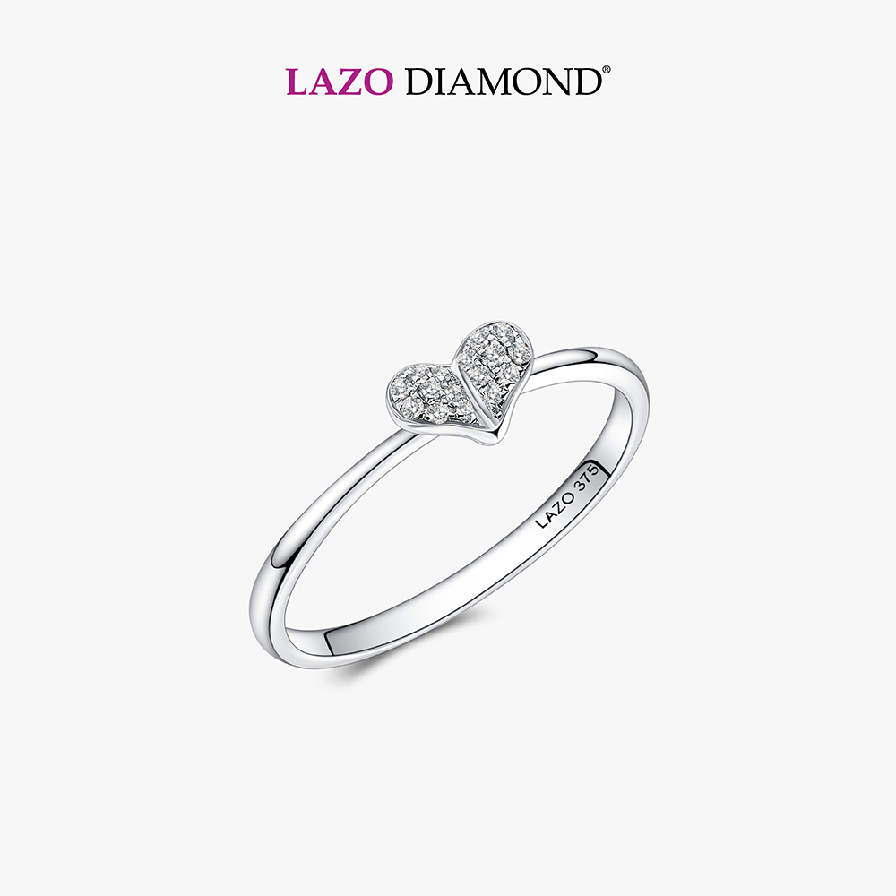 LAZO DIAMOND Love Flaps Diamond Ring in 9k White Gold