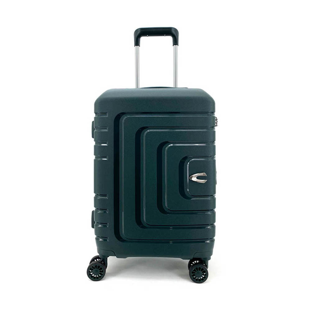 camel active Men/Women 20 inch Cabin TSA Expandable Polypropylene Luggage (Dark Green/Light Grey) 51361120