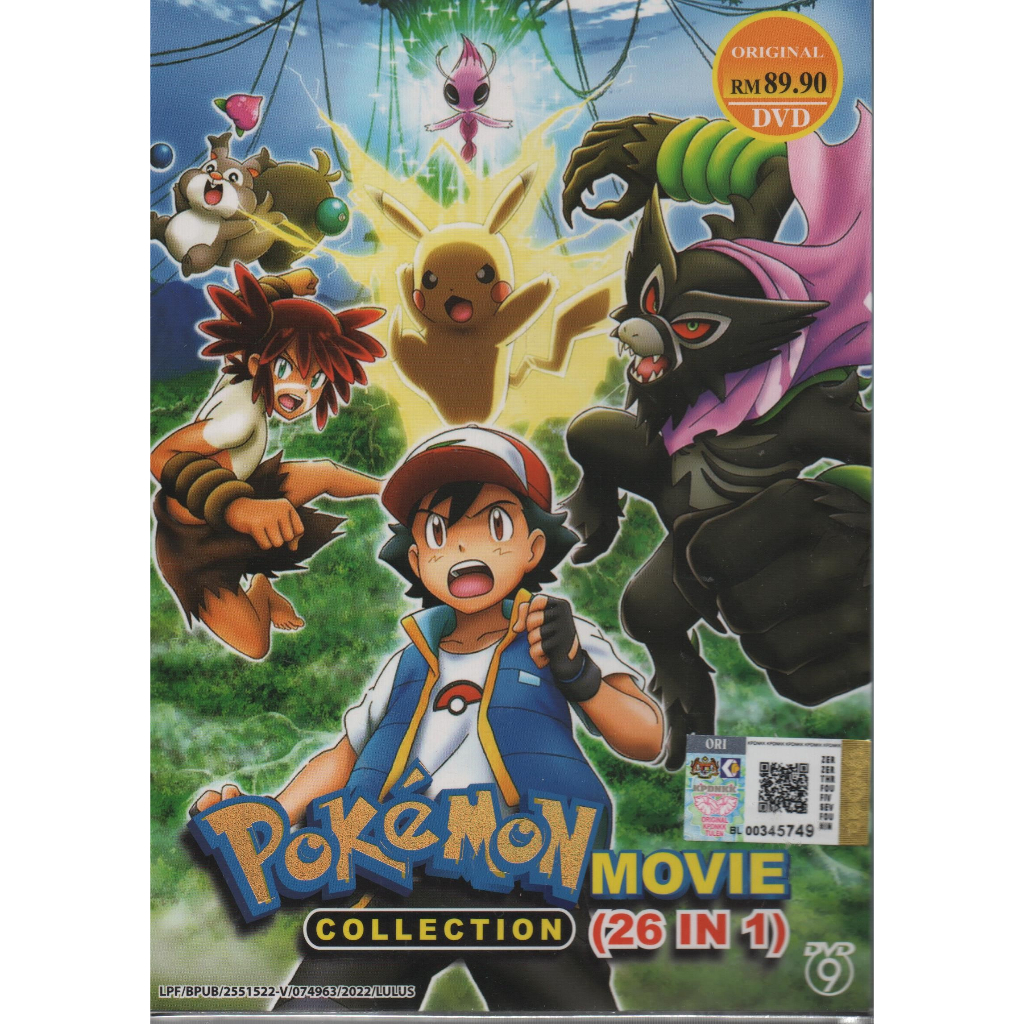 Anime DVD Pokemon The Movie Collection Part 1-23 + 3 Special Movie & 21 Movies Collection ( USA Version )