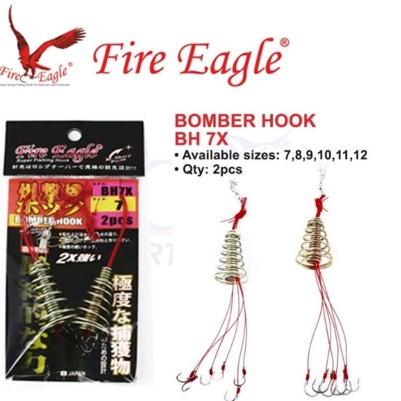 Mata kail Fire Eagle Bomber Hook BH 7X Fishing Hook Accessories Umpan Pancing