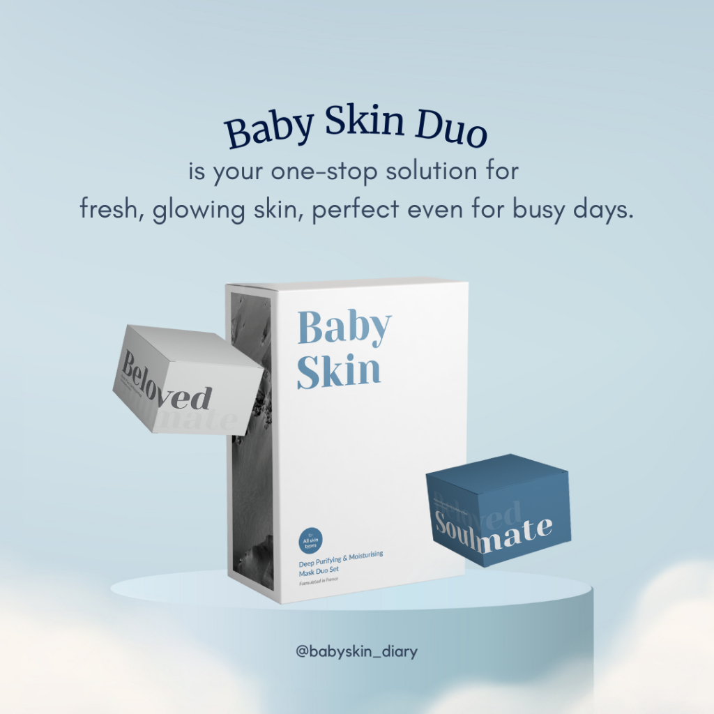 Self and Soul l Baby Skin Duo Set l babyskin mask Clay Mask Moisturizing Acne sensitive skin Soothes Skincare 清洁 保湿 海藻面膜