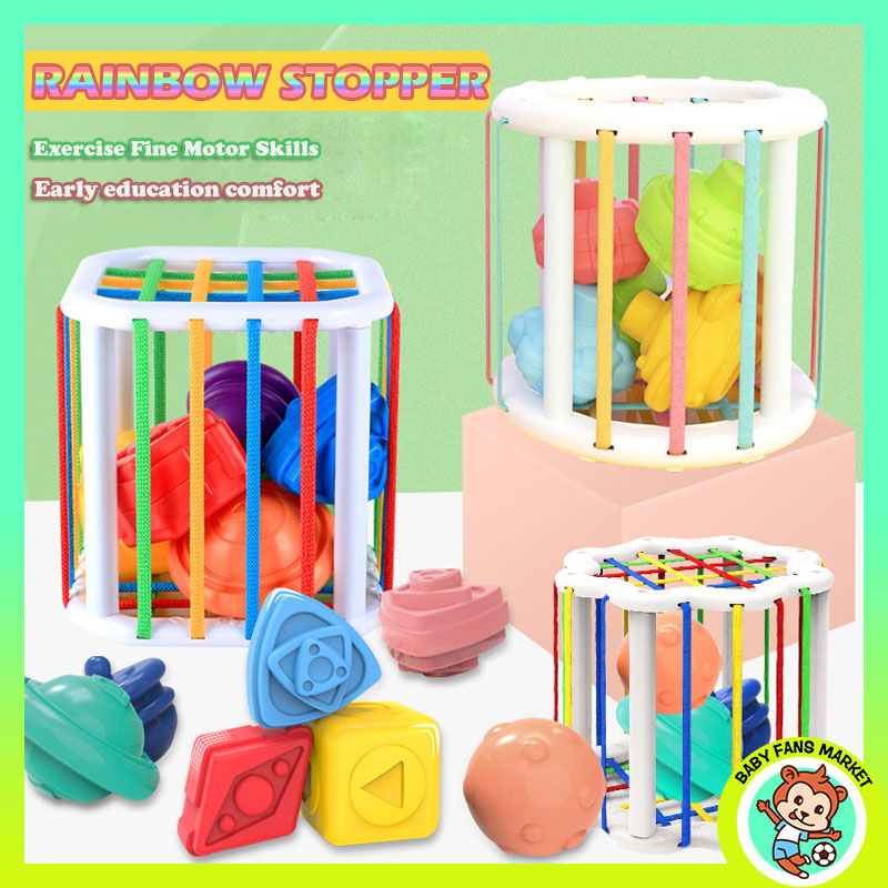 Baby Shape Sorting Toy Sensory Kids Cube Montessori Learning Educational Toys Motor Skill Touch Grasp Color Cognition
