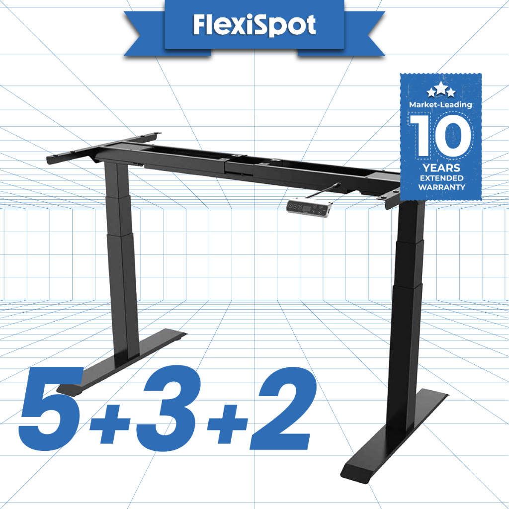 FLEXISPOT Malaysia Electric Height Adjustable Sit Stand Table Home Office Standing Desk Frame Only-E7 Premium