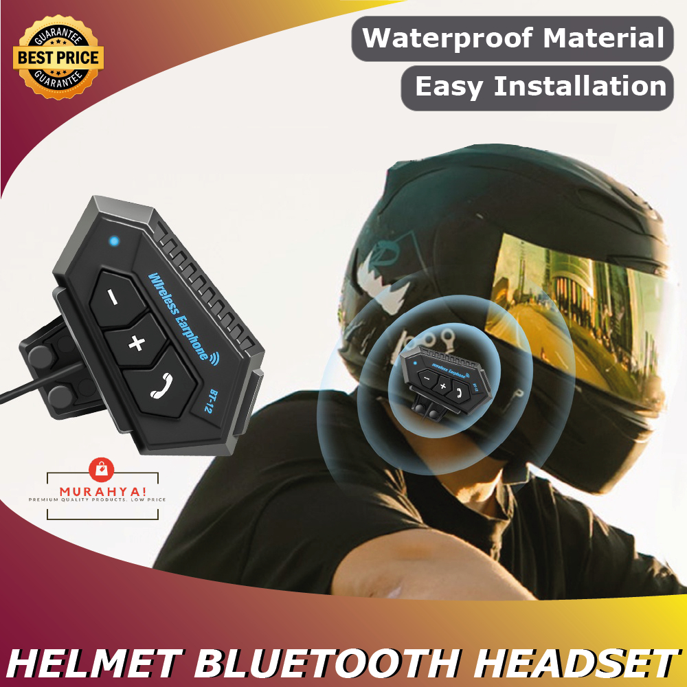 Bluetooth Helmet Headset waterproof motorcycle headphone 2 in 1 for headset BT12 hard & soft mic