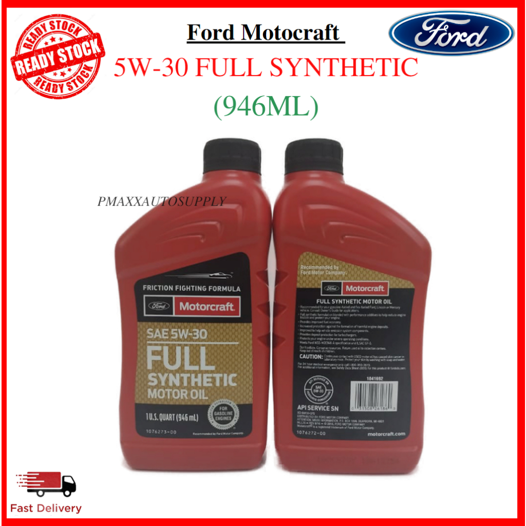 Genuine Ford Motorcraft Engine Oil Fully Synthetic SAE 5W30 5W-30 946ml 1 Quater