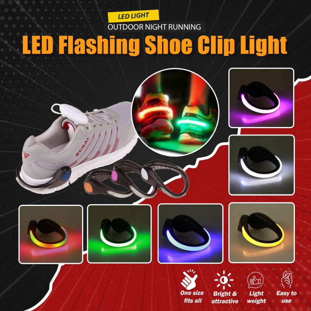 Outdoor Night Running And Cycling Glowing Reflectors Luminous Shoe Clip Light Night Safety Warning LED light