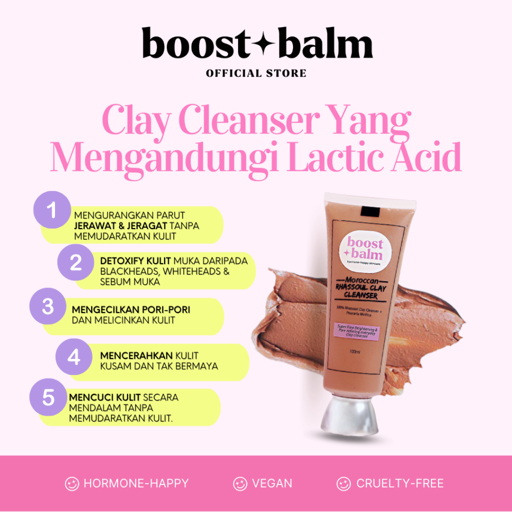 Boost Balm The Super Fine Brightening Everyday Clay Cleanser (100ml) | For Bumpy & Textured Skin