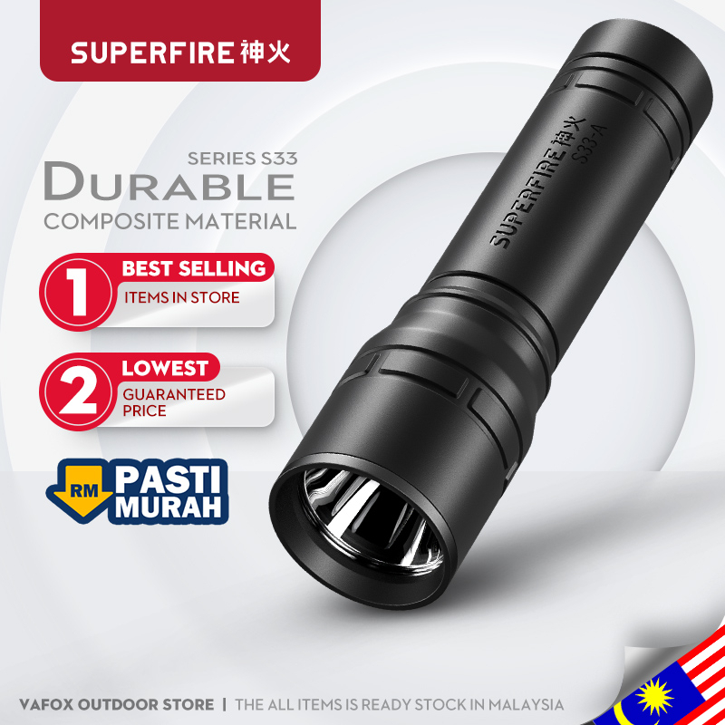 Supfire S33-A Lampu Suluh Terang LED Rechargeable Torch Light Super Bright Mini Flashlight Portable Household Outdoor